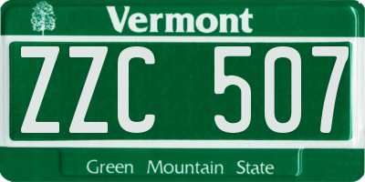 VT license plate ZZC507