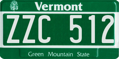 VT license plate ZZC512