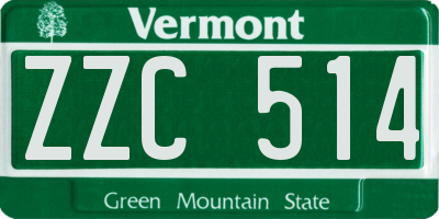 VT license plate ZZC514