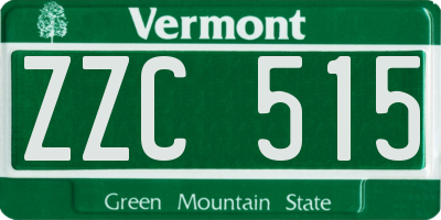 VT license plate ZZC515