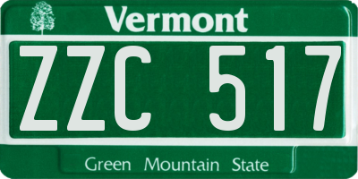VT license plate ZZC517
