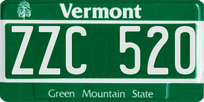 VT license plate ZZC520