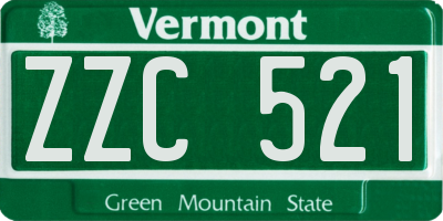 VT license plate ZZC521