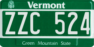 VT license plate ZZC524