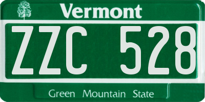 VT license plate ZZC528