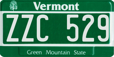 VT license plate ZZC529