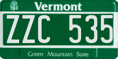 VT license plate ZZC535