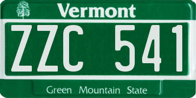 VT license plate ZZC541