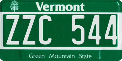 VT license plate ZZC544