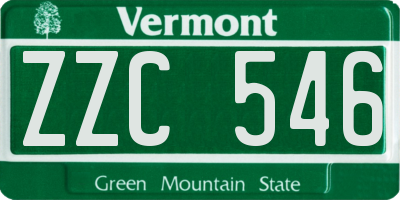 VT license plate ZZC546