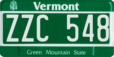 VT license plate ZZC548