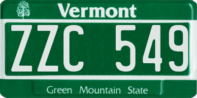 VT license plate ZZC549