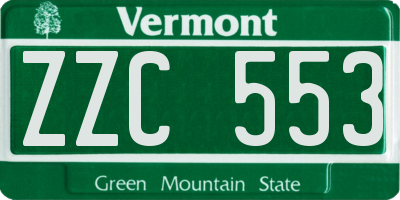 VT license plate ZZC553