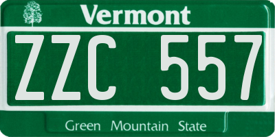 VT license plate ZZC557