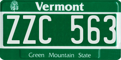 VT license plate ZZC563