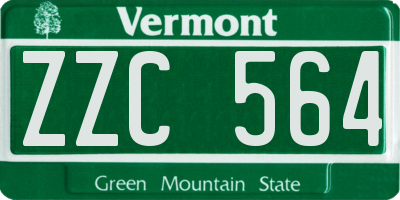VT license plate ZZC564
