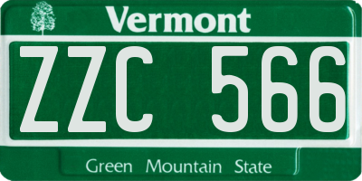 VT license plate ZZC566