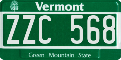 VT license plate ZZC568