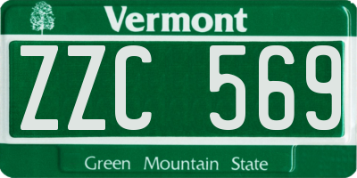 VT license plate ZZC569