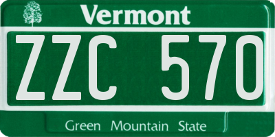 VT license plate ZZC570