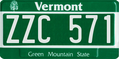 VT license plate ZZC571