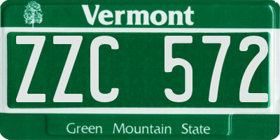 VT license plate ZZC572