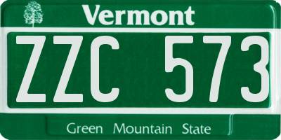 VT license plate ZZC573