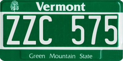 VT license plate ZZC575