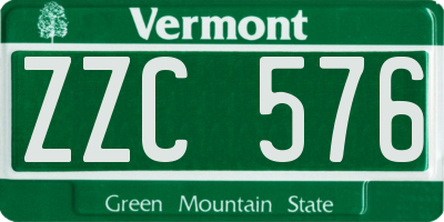 VT license plate ZZC576