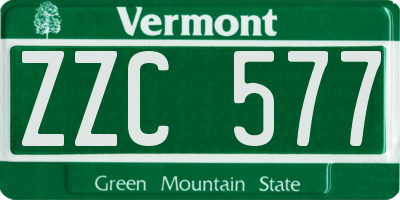 VT license plate ZZC577
