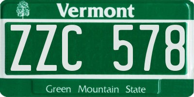 VT license plate ZZC578
