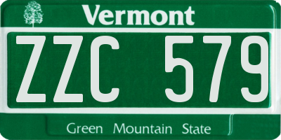 VT license plate ZZC579