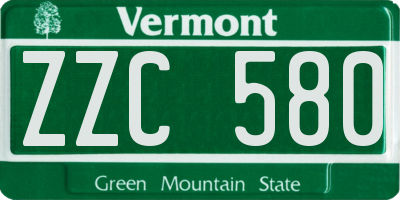 VT license plate ZZC580