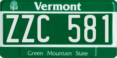 VT license plate ZZC581