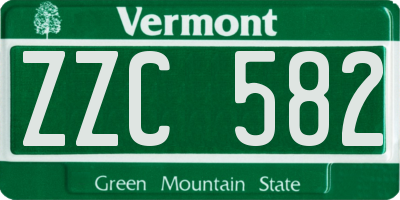 VT license plate ZZC582
