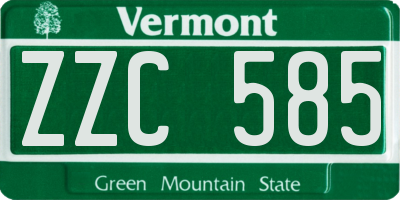 VT license plate ZZC585