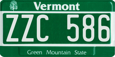 VT license plate ZZC586