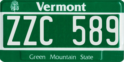 VT license plate ZZC589