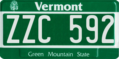 VT license plate ZZC592