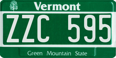VT license plate ZZC595