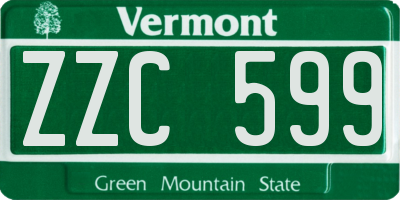 VT license plate ZZC599
