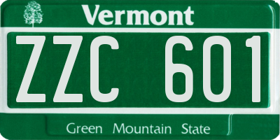 VT license plate ZZC601