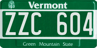 VT license plate ZZC604
