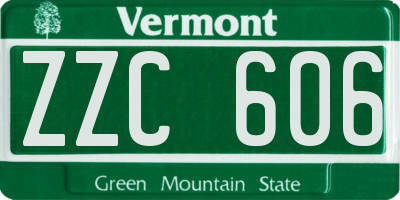 VT license plate ZZC606