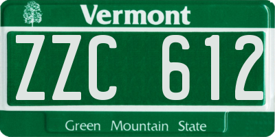 VT license plate ZZC612