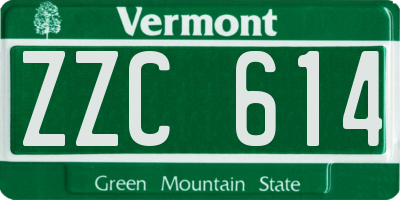 VT license plate ZZC614