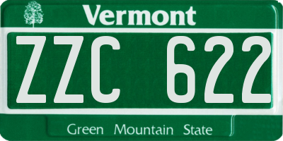 VT license plate ZZC622