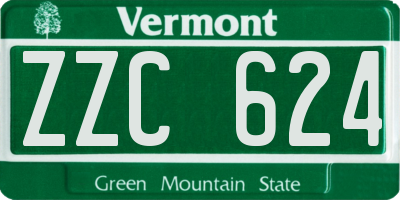 VT license plate ZZC624