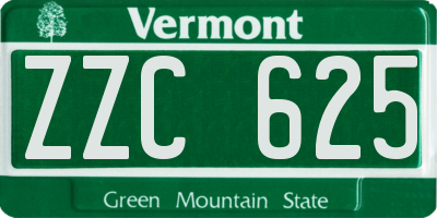VT license plate ZZC625
