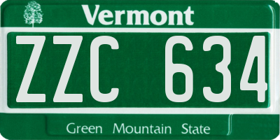 VT license plate ZZC634